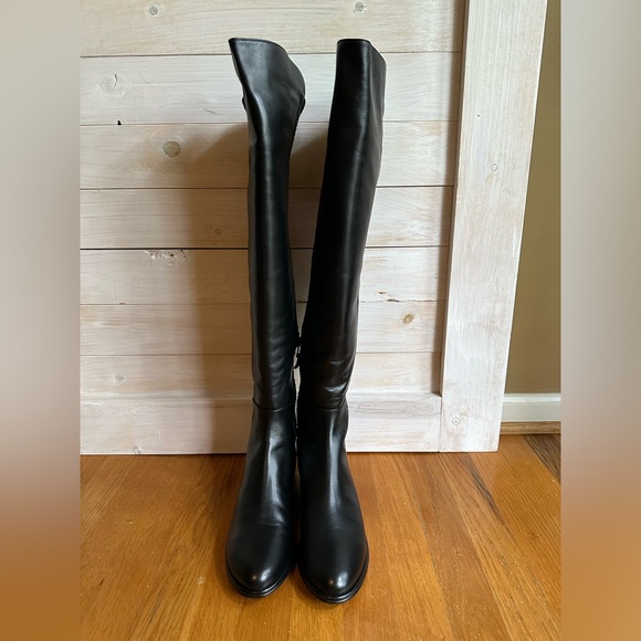 Stuart Weitzman size 8.5 ALLGOOD Black Nappa Over the Knee Boots, EUC-worn once - Picture 10 of 11